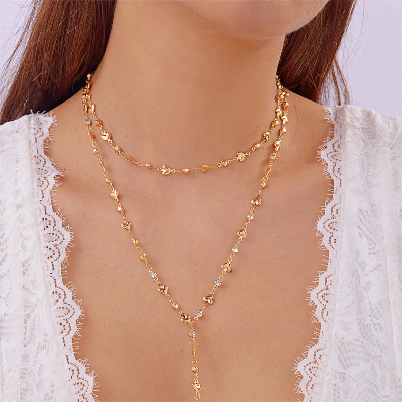 Böhmische bunte Kristall-Zirkon-Halskette für Frauen, glänzende Strass-Y-förmige lange Quasten-Halskette, trendige Y2K-Schmuckgeschenke – Detail 3