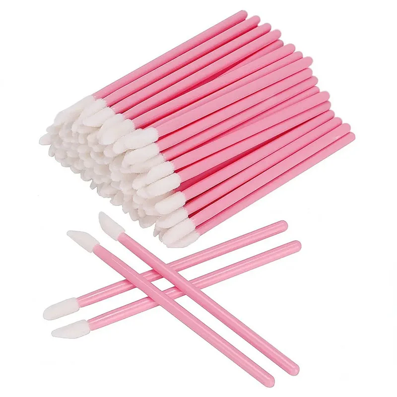 NEUE 50/100PCS Einweg Lippen Pinsel Silikon Lippen Pinsel ReinigerApplikator Lidschatten Make-Up Pinsel Werkzeug HZS19