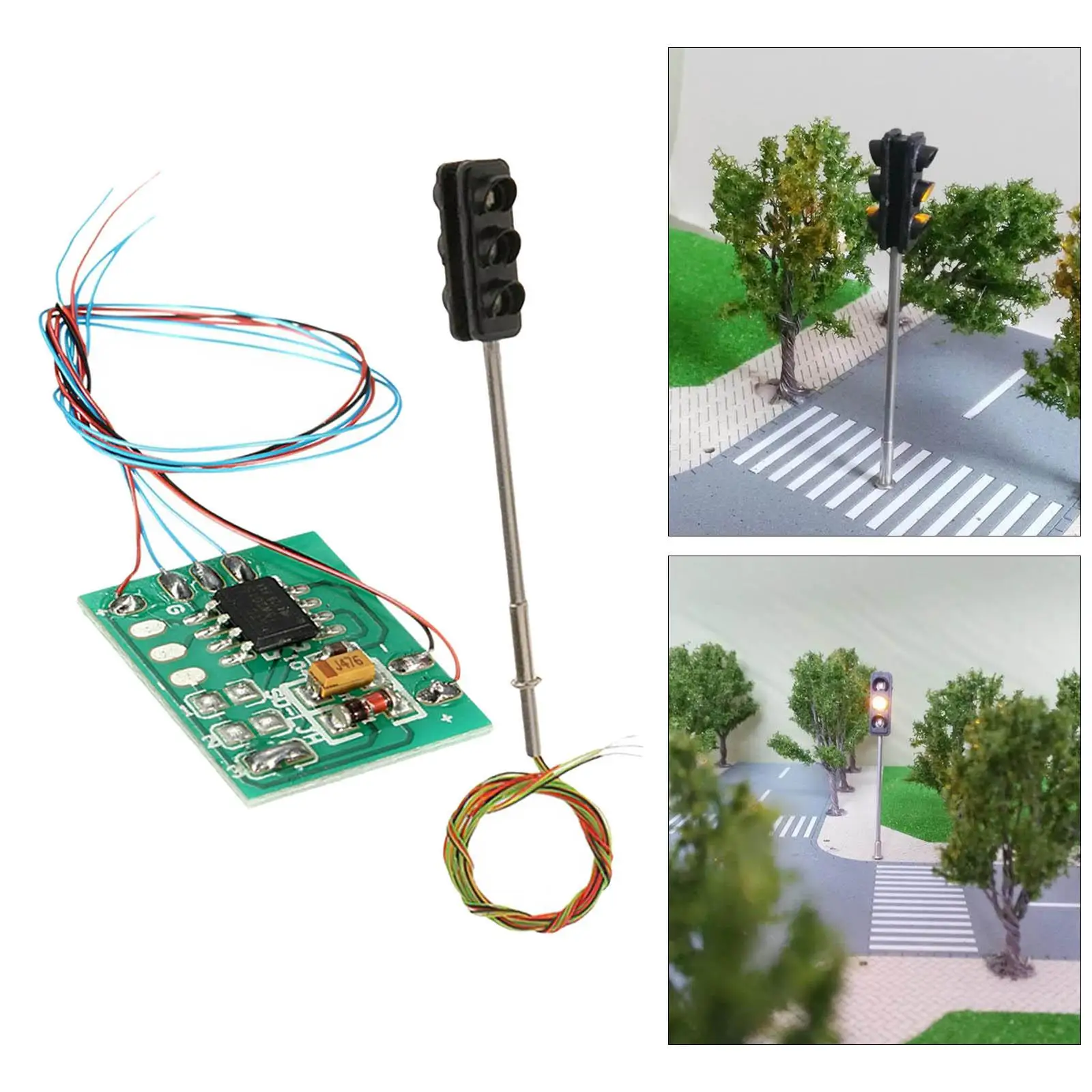 Traffic Signal Light Model Realistic Design with Control Board Classic for Street Construction Model Diorama Train Railway Model