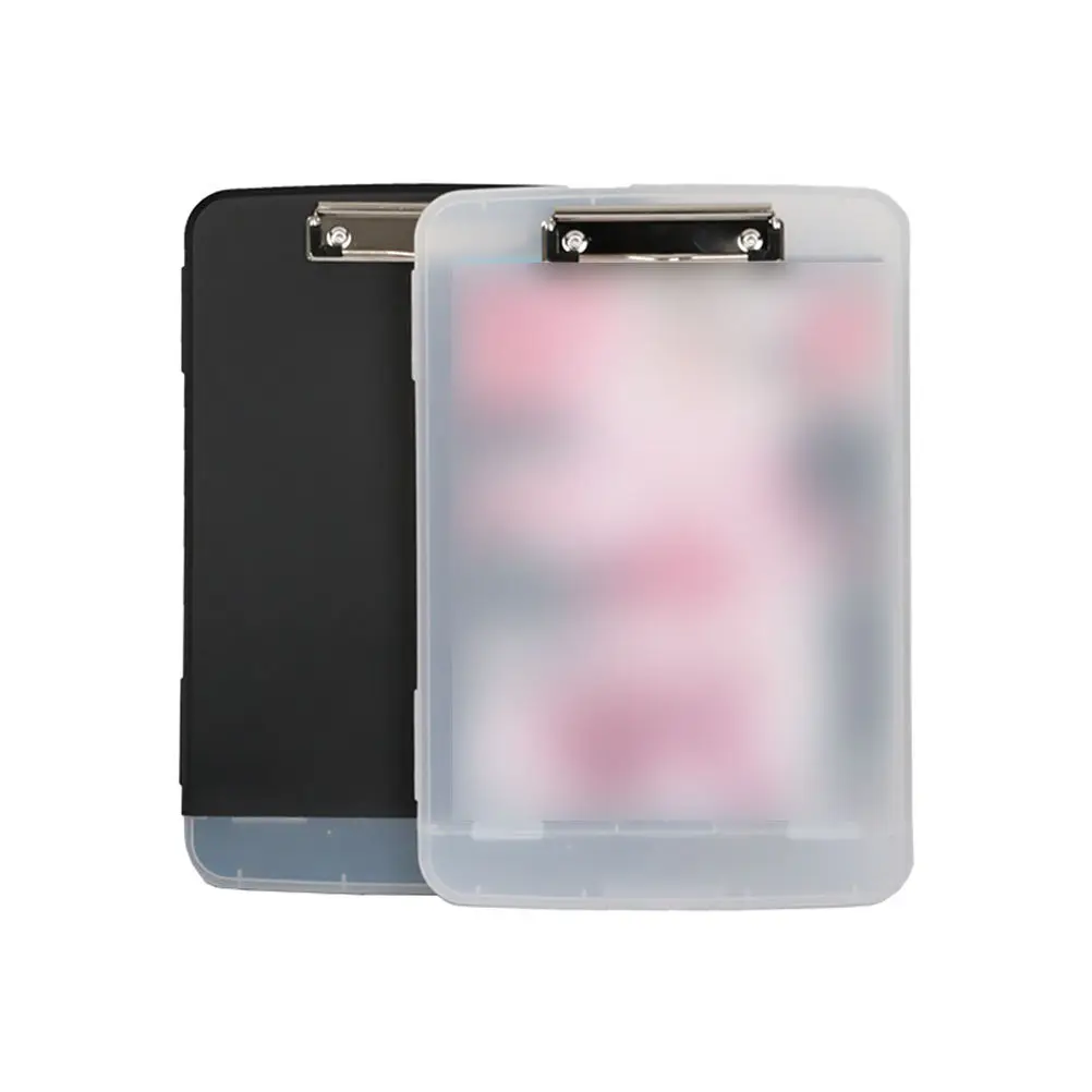 a4-size-plastic-clipboard-with-large-capacity-file-storage-pen-holder-smooth-edges-wall-hanging-hole-for-students-teachers