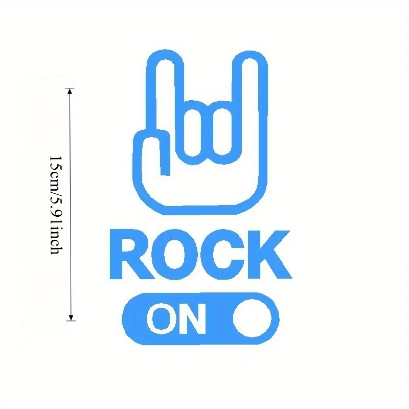1 قطعة ملصق لفتة اليد الصخرية (ألوان متعددة/ليزر عاكس) 15 سنتيمتر ملصق مضاد للمياه للسيارة المحمول ديكور عالي التصاق