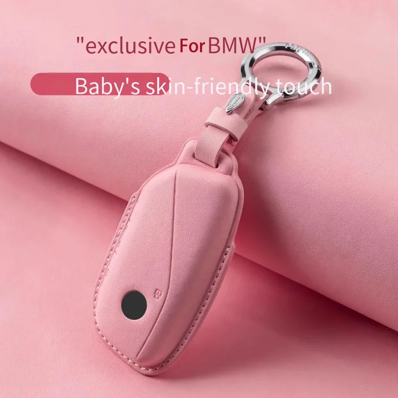 High End Leather for Bmw 5 7 Series 740i 760i X1 X5 X6 X7 XM IX IX3 I5 I7 2023 2024 Remote Smart Car Key Case Cover Fob Keychain