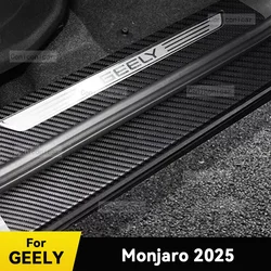 For GEELY MONJARO 2023 2024 2025 Car Door Sill Scuff Plate Pedal Decor Carbon Fiber Waterproof Protector Sticker Accessories