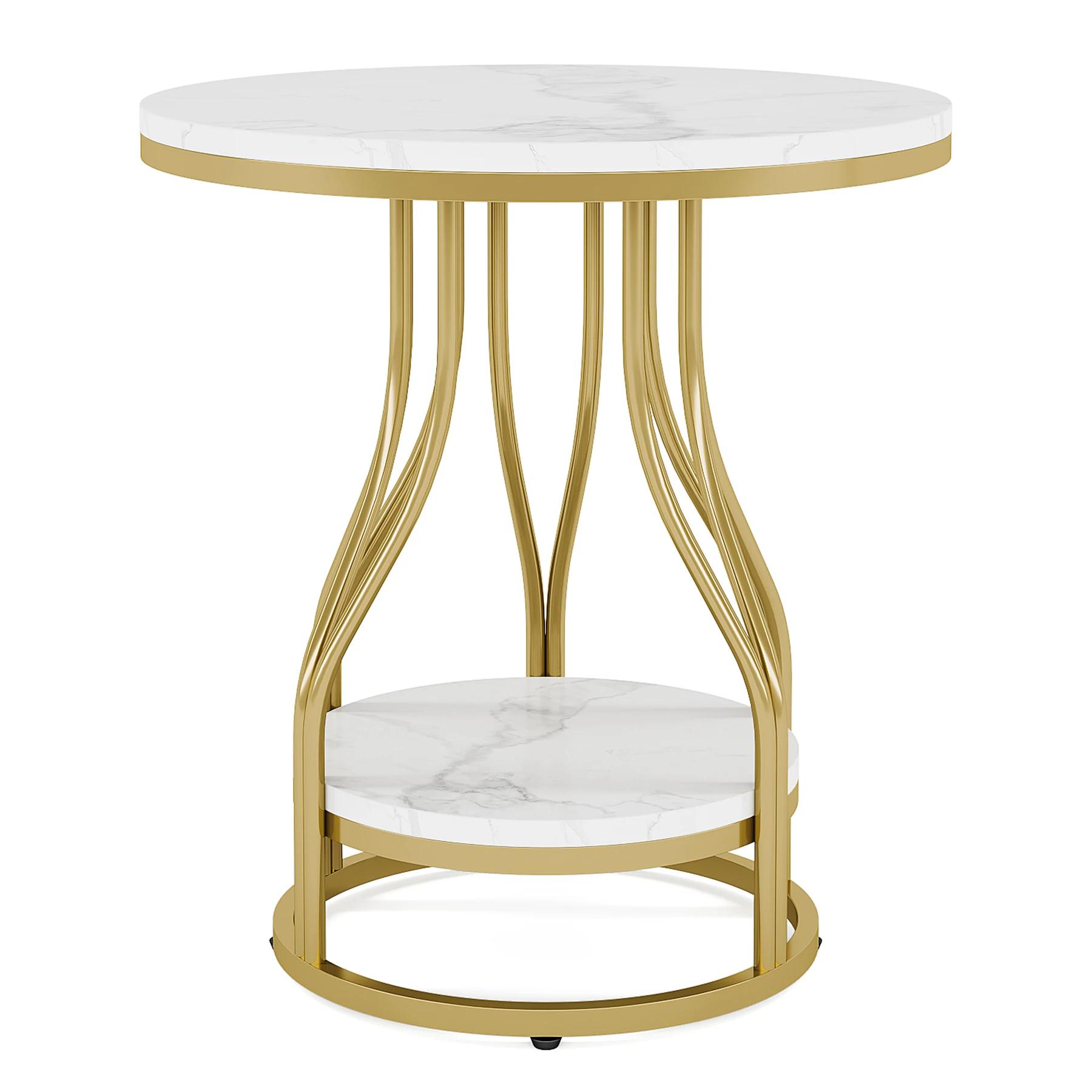

Round side table 2-story coffee table, modern bedside table small table with storage