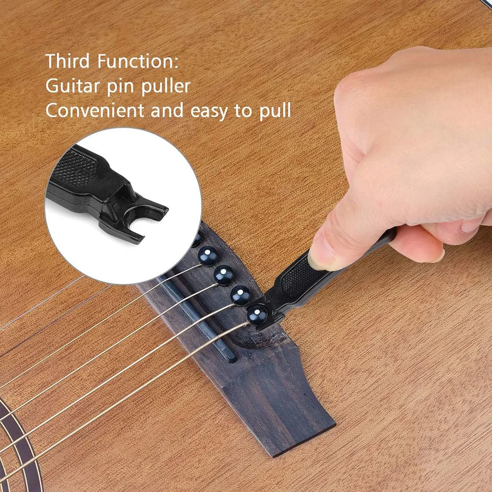 Professional Guitar String Winder Cutter and Bridge Pin Puller Guitar Repair Tool Functional 3 in 1