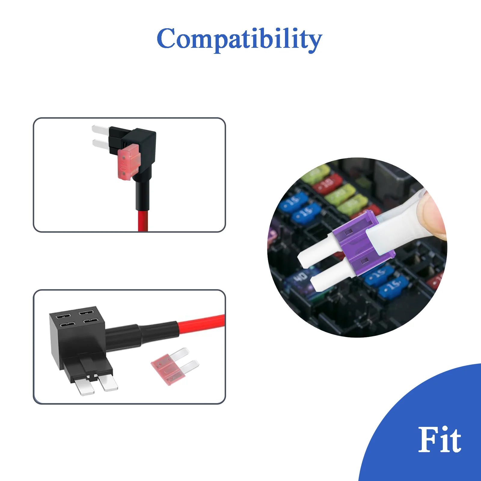 12V Add-A-Circuit Fuse Tap 16AWG Cable Micro2 Blade Fuse Holder 3A 5A 7.5A 10A 15A Car Fuse Block Adapter-M2 Fuse Socket Acc