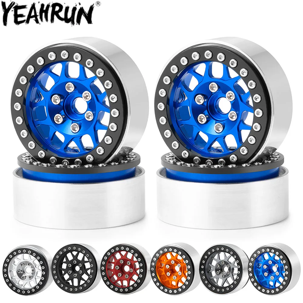 YEAHRUN 1.9inch Beadlock Wheel Rims Hubs for 1/10 RC Crawler Car Axial SCX10 90046 CC01 D90 TRX4 TRX6 Upgrade Parts