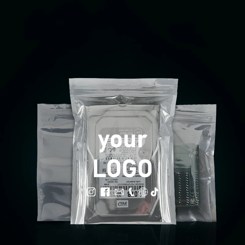 Minimum order of 100 pieces anti-static ziplock bag jewelry plastic bag electronic product storage packaging bag printing logo