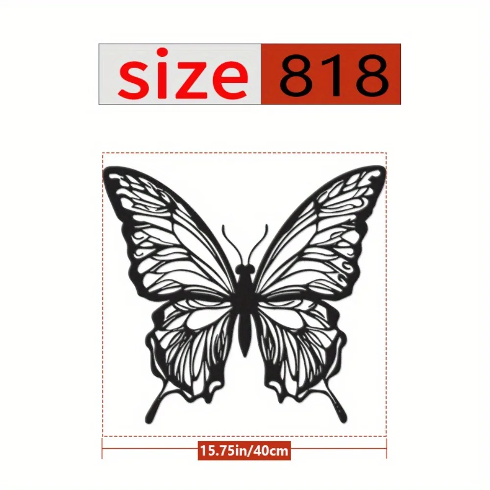 15.75in Butterfly Metal Wall Art, Outdoor Hanging Decor for Patio, Unique Gift Sculpture