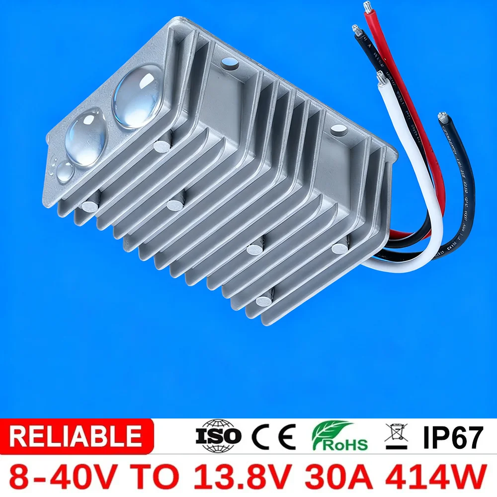 

Automatic Boost Buck 8-40V to 13.8V 25A 30A Voltage Regulator DC DC Converter Stabilizer 12V 24V 36V for Cars Boats