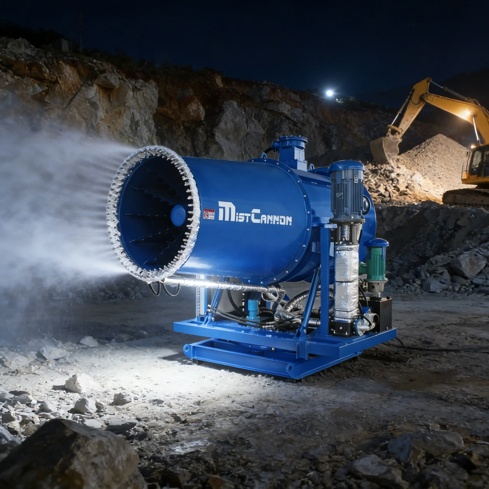 Explosion-Proof Intelligent Fog Cannon - Wind-Powered Long-Range Mist Sprayer for Dust Suppression in South African Gold Mines