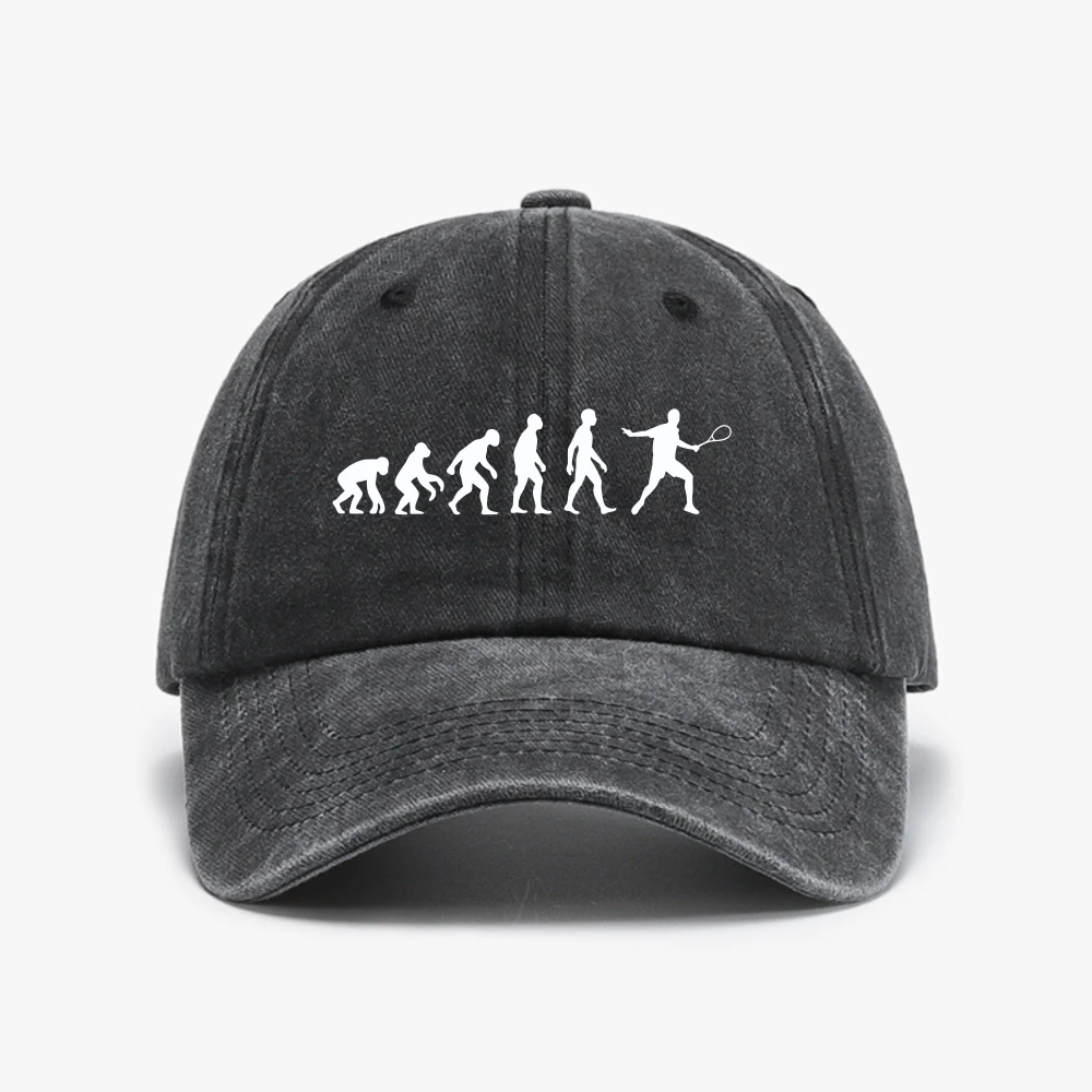 Badminton Player Evolution Shuttlecock Badminton Racket Printed Baseball Cap man women Adjustable Soft Cotton Washed cowboy Cap