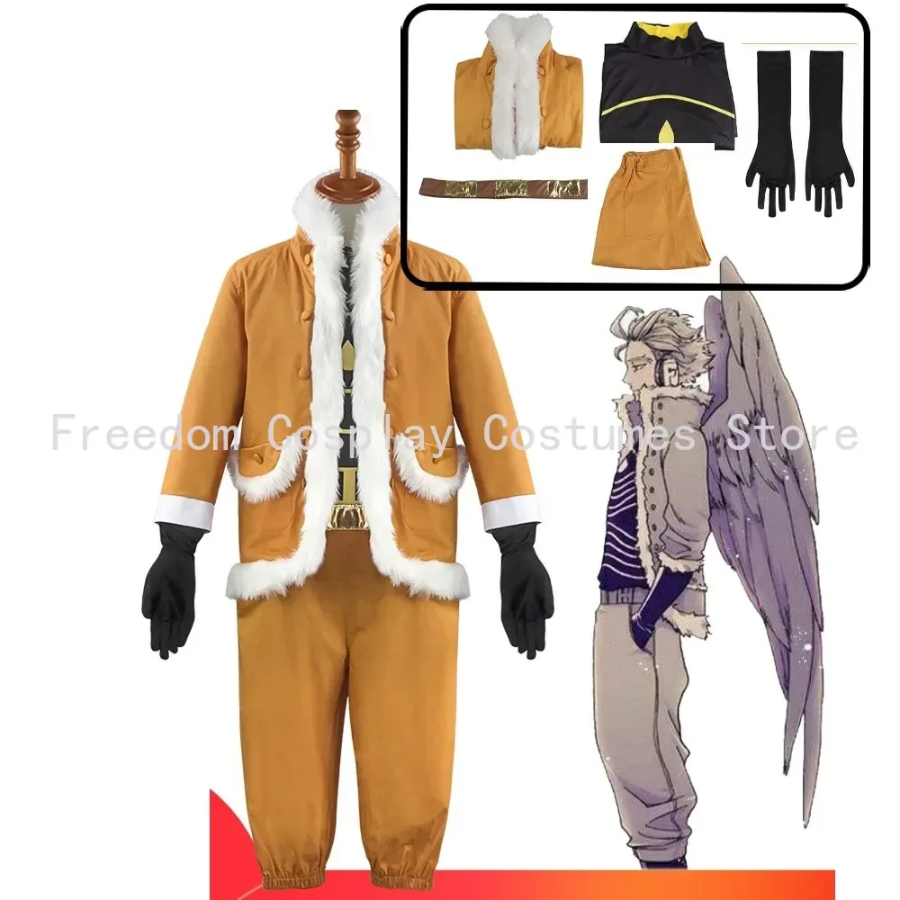 

My Hero Academia Hawks Cosplay Costume Takami Keigo Uniform Suit Wing Hero Outfit Hawks Halloween Carnival glasses headphone