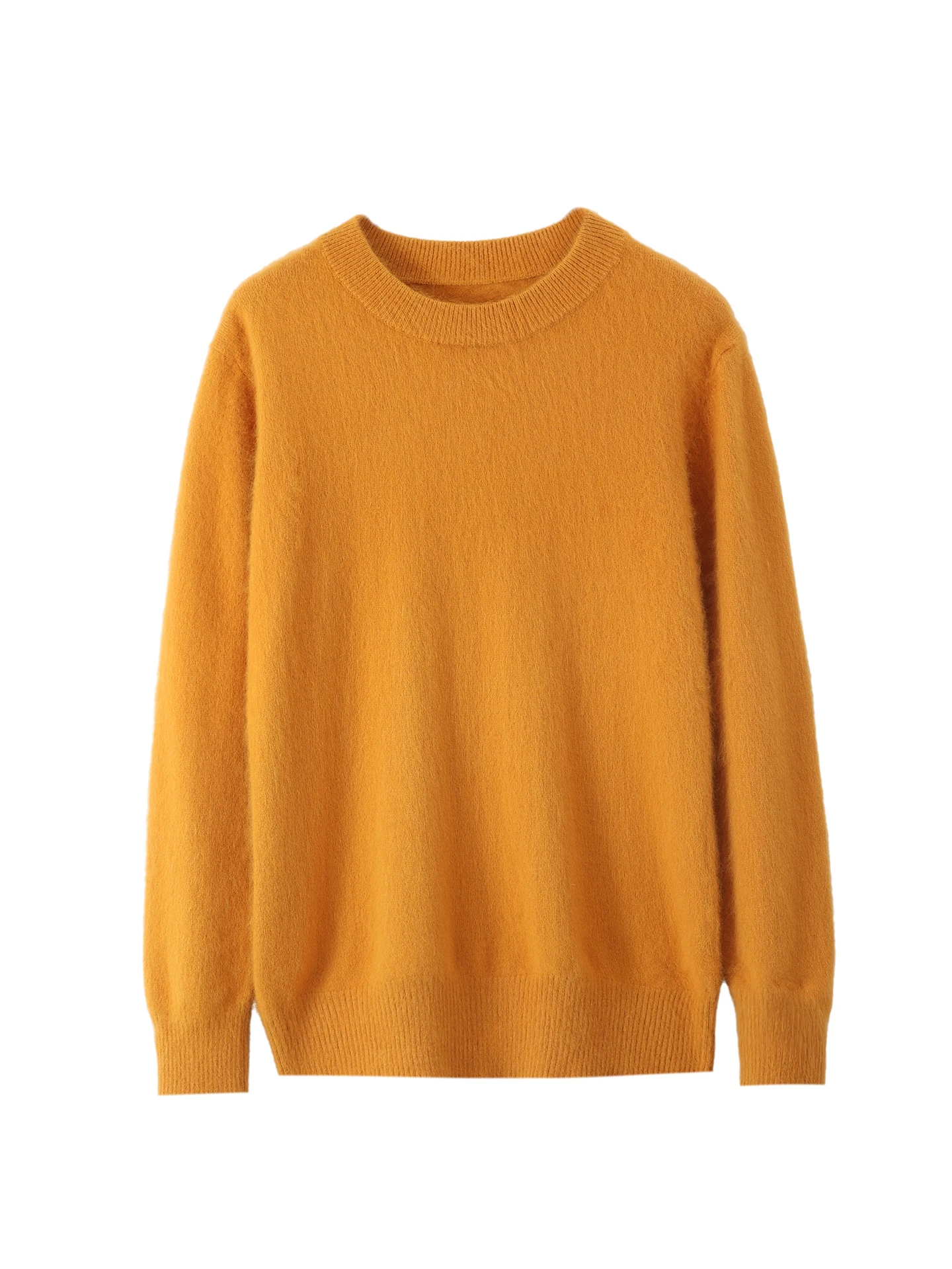

Women O-neck 100% Mink Cashmere Sweater Classic Autumn Winter Soft Knit Pullover Top New Fashion Fur-feeling Woman Blouse