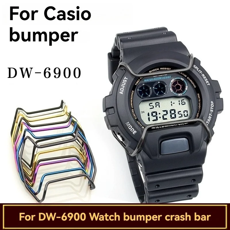 

Для Casio G-SHOCK DW-6900 DW6900 DW 6900, чехол-бампер для часов, защитный бампер из нержавеющей стали, металлическая планка для предотвращения столкновений