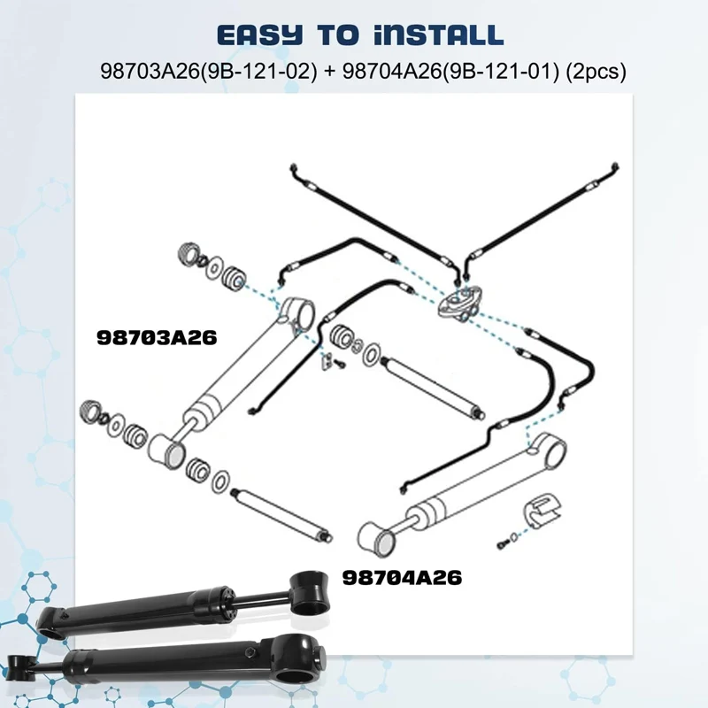 Embellecedor de potencia, puerto de cilindro de Ram de inclinación y estribor para MerCruiser Mercury Bravo - 98704A26 y 98703a26-Paquete de 2