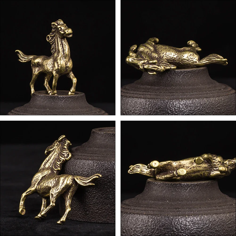 

2pcs Horse Keychain Pendants Brass Pendant for Women Necklace Ornament Accessory Wedding Party Gift Silver Color Durable Unique
