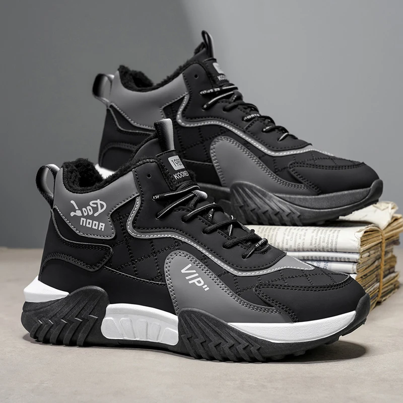 

Новые мужские уличные ботинки на толстой подошве для весны и осени, износостойкие мужские туфли с индивидуальным дизайном, черные мужские туфли больших размеров, модные спортивные повседневные туфли