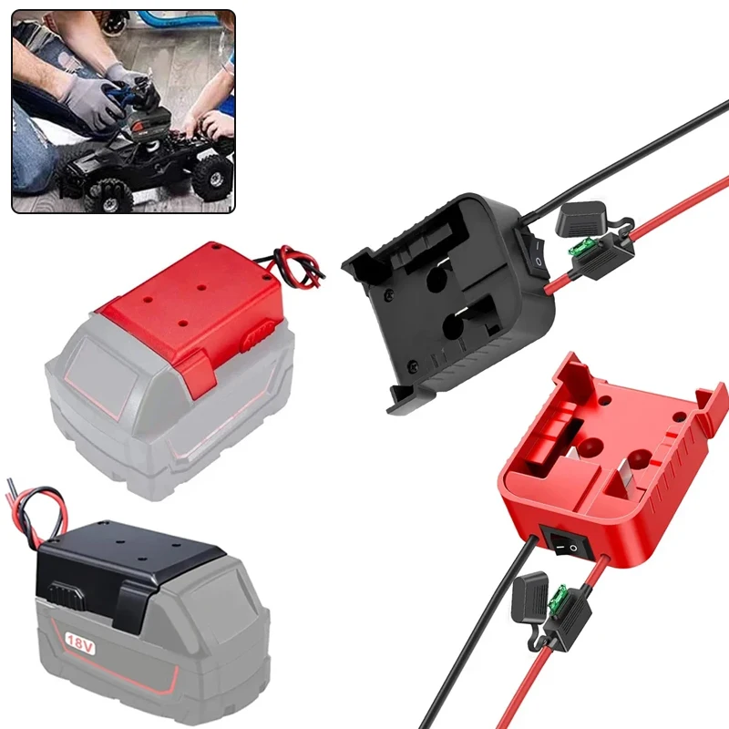 

for Milwaukee 18V Li-ion Battery 48-11-1815 DIY Battery Power Wheels Adapter Battery with Switch Fuse Power Connector Adapter