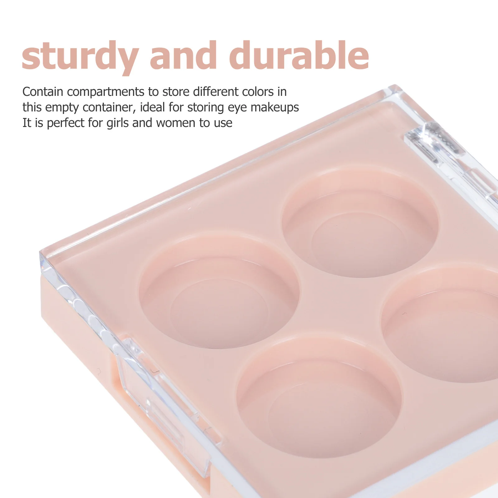 

2Pcs Eyeshadow Storage Case Portable Makeup Organizer Durable Compact Tray Lipstick Blusher Empty Refillable Sub Box