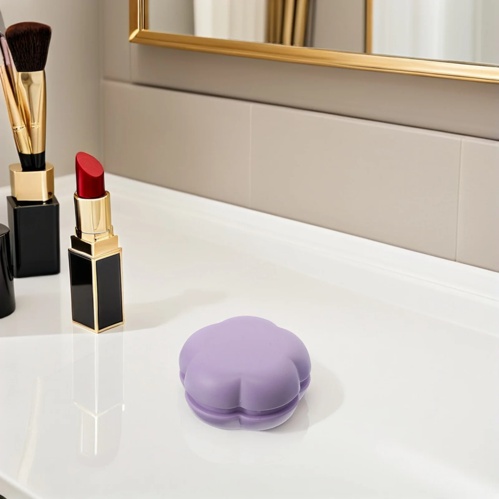 3 pçs pente de massagem com espelho redondo dobrável mini pente-escova de cabelo portátil em forma de flor para desembaraçar o couro cabeludo-viagem compacta