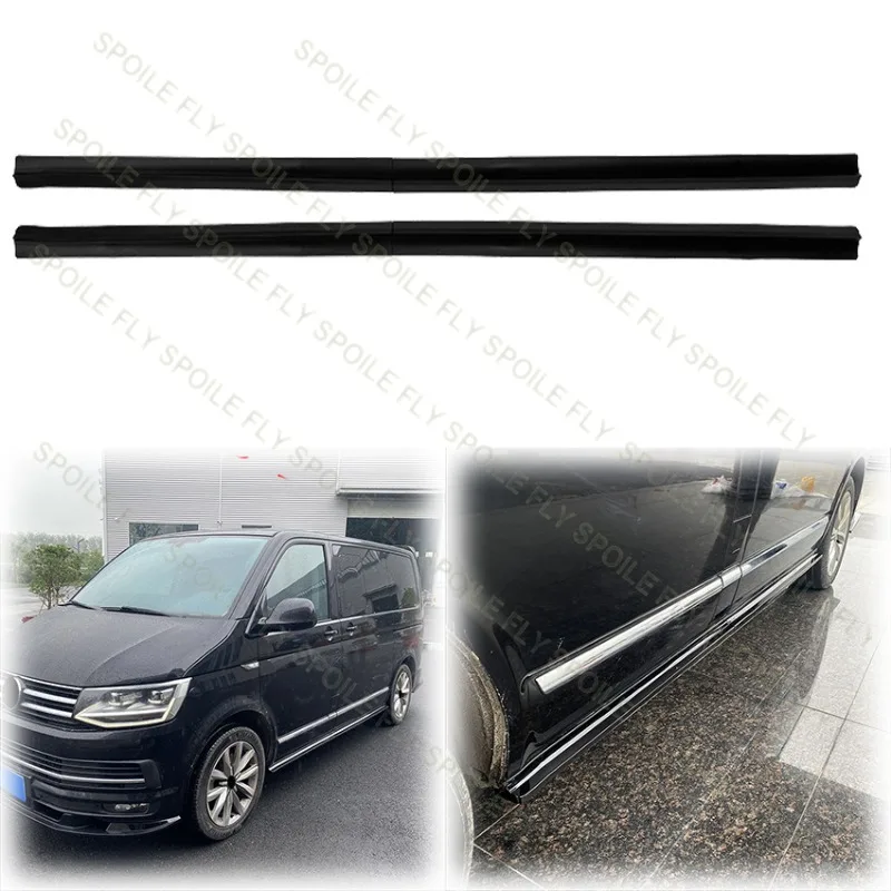 

4 шт. 2015 г. для Volkswagen VW T6, боковая юбка, разветвители, диффузор, бампер, спойлер, комплект для подтяжки лица, высокое качество, глянцевый черный