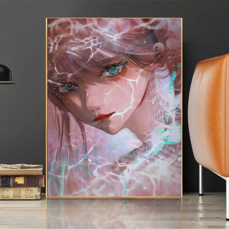 5D Diamond Painting Two-dimensional Anime Girl Full Diamond Diamond Mosaic DIY Handmade Inlaid Rhinestone Embroidery Home Decor