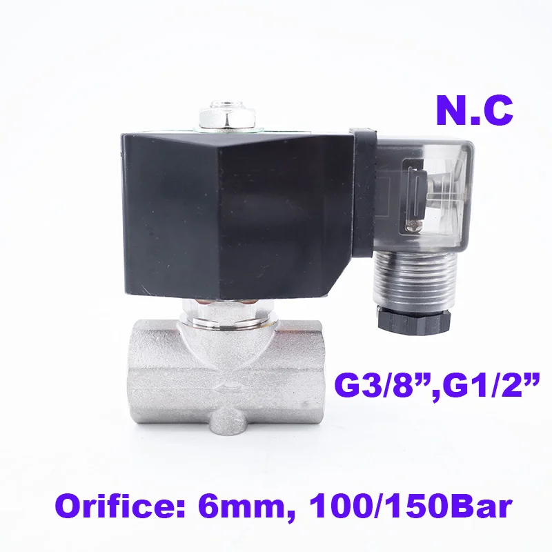 GOGO 100Bar 150Bar GSPG-06 2 Way Water High Pressure Solenoid Valve 3/8"