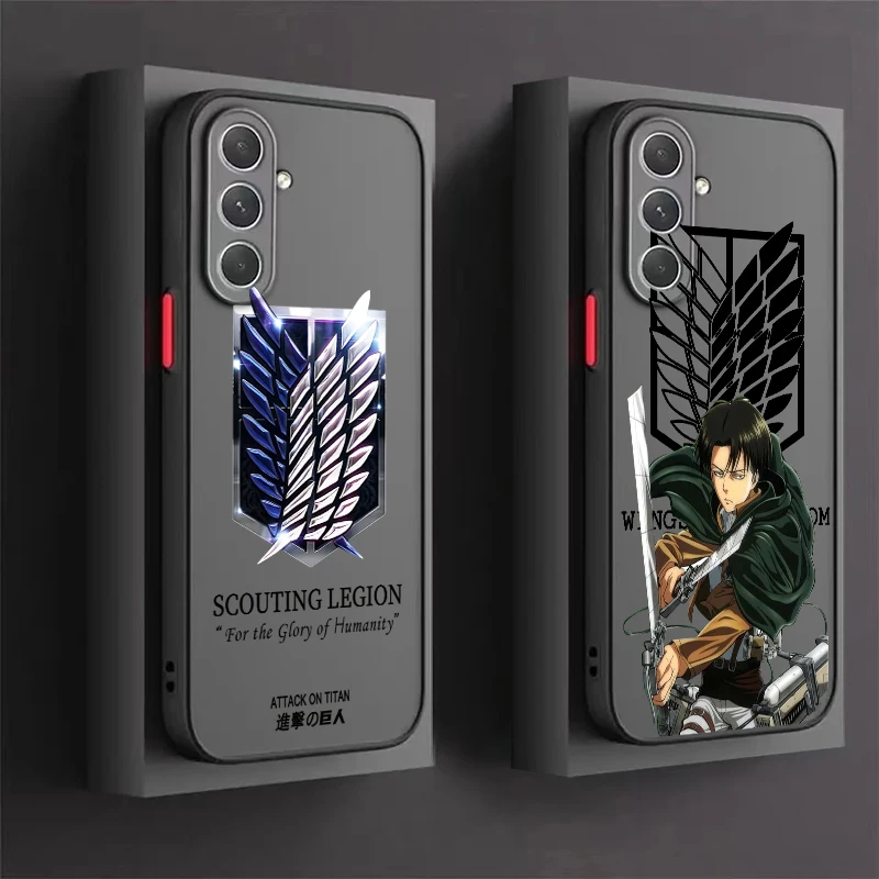 

Anime Attack On Titan Art Frosted Translucent For Samsung Note 20 A35 A03 A54 A31 A22 A34 A14 A24 A04 A55 5G Back Phone Case