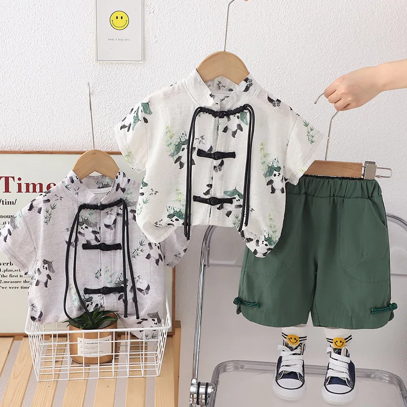 Boys Clothing Sets Summer 2024 Children Cotton Shirts Shorts 2pcs Party Suit For Baby Costume Kids Fashion Outfits Toddler 4 5Y