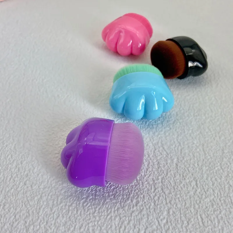 Cat Claw Makeup Brush Set, Fundação, Bonito, Compacto com Silicone Wash Pad, Mini Borrão, Cerdas Macias, 5Pcs