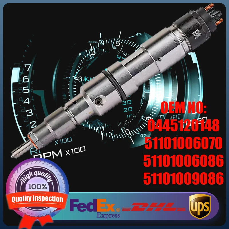 

New Common Rail Fuel Injector Diesel Engine Parts 0445120148 51101006070 51101006086 for MAN