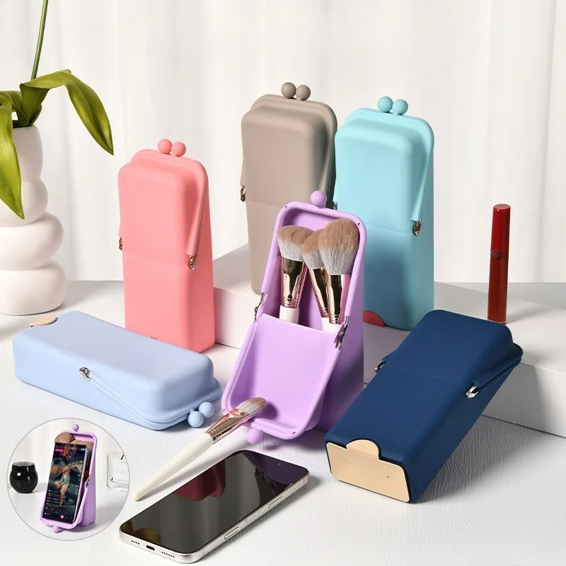 

1 шт. силиконовый органайзер для кистей для макияжа, водонепроницаемый дорожный чехол для косметических инструментов, портативный органайзер для туалетных принадлежностей