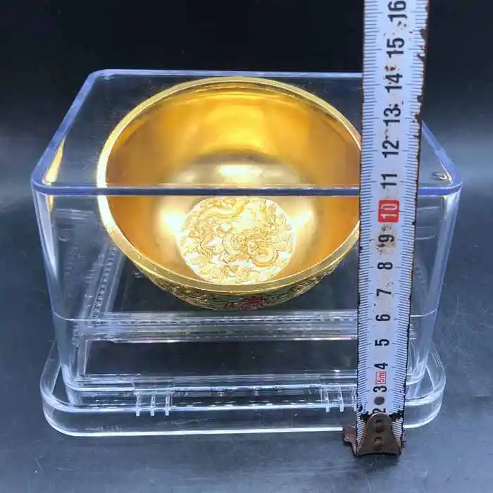 Antique miscellaneous collection, please Qianlong year-made cloisonne double dragon play bead bowl box coin