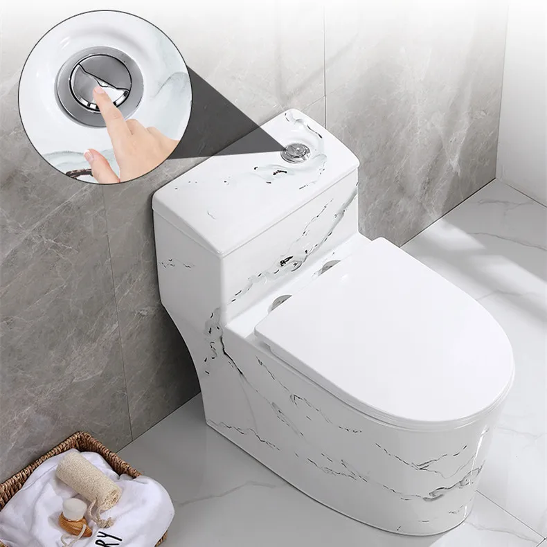 Toilette in ceramica con motivo in marmo, super swirl, per la casa, personalità creativa, dipinta a mano, ad alta temperatura