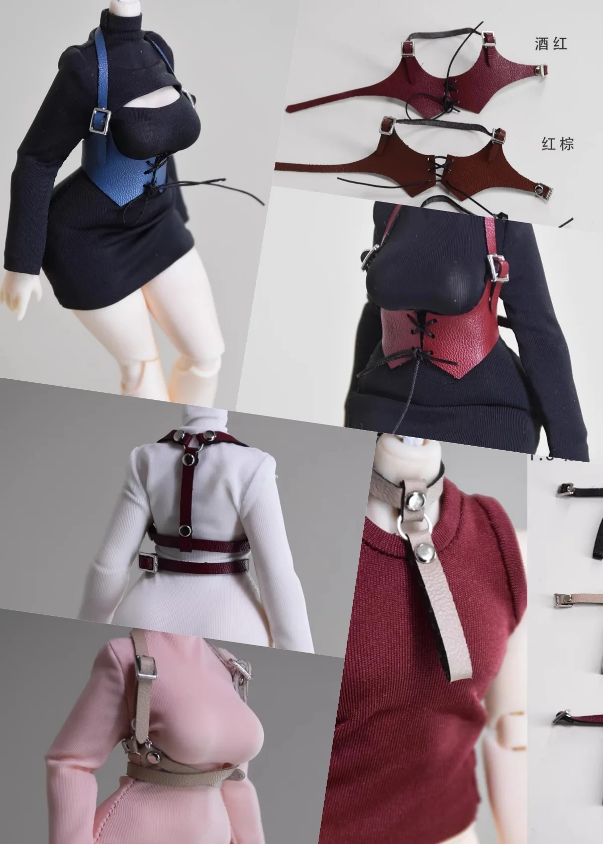 

Аксессуары для кукол 1/8 масштаба: кожаный металлический пояс-чокер для фигурок BJD и экшн-фигурок (без фигурки)