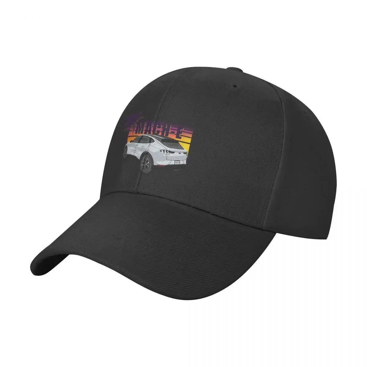 Sunset Mach-E in Space White Baseball Cap New Hat Golf Hat Man fishing hat Men Caps Women's