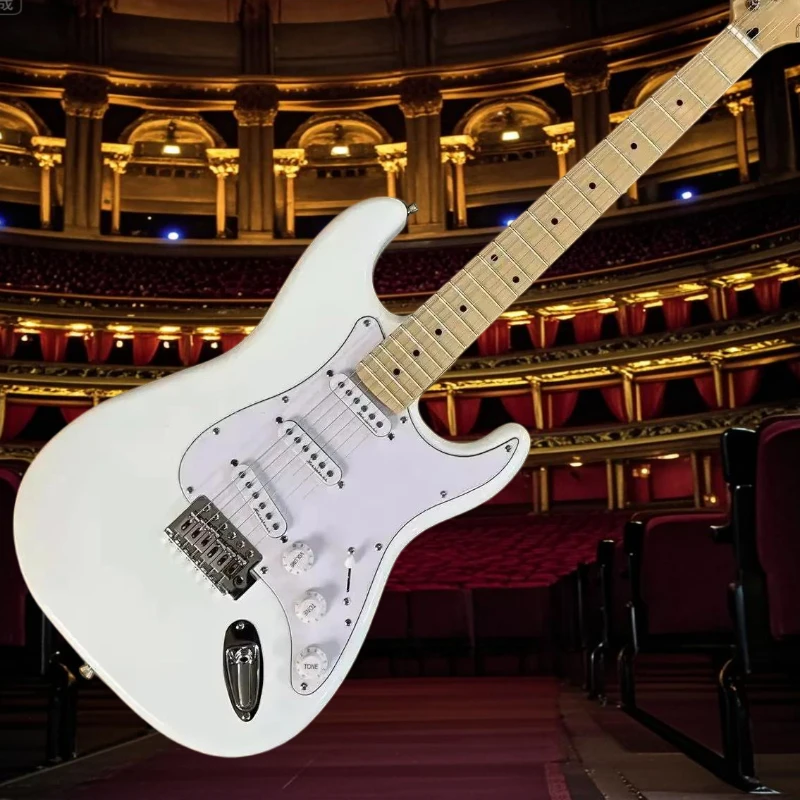 Electric Guitar Free Shipping White ST 6 String Master Craftsmanship Mahogany Body Rosewood Fingerboard 22 Tone
