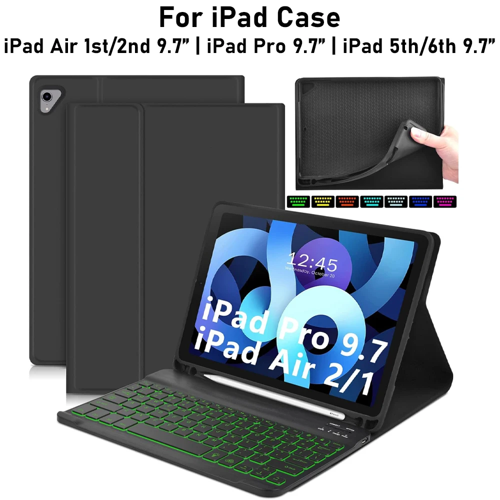 

For iPad 9.7 inch Case, Keyboard Case for iPad 9.7 Inch iPad 6th / 5th Gen/iPad Pro 9.7 2016, iPad Air 2/iPad Air 1