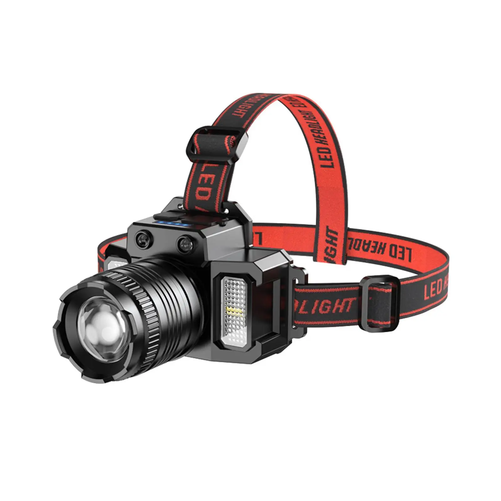 LED Rechargeable Headlamp Rotate Power Display Head Mounted Work Light Headlight for Running Outdoor Jogging Biking Camping
