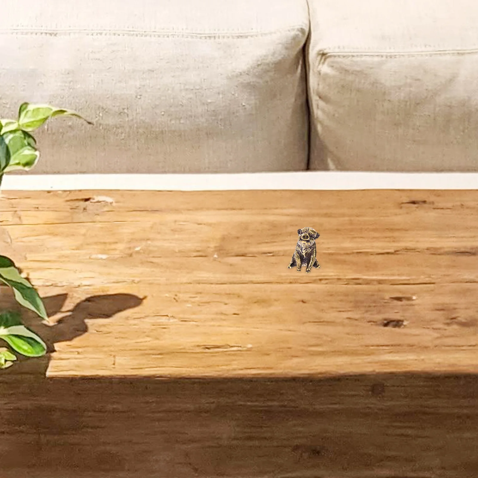 

Retro Brass Pig Decoration Smooth Round Surface Safe Handling Wild Range Application Home Office Pig Figurine Mini Statue