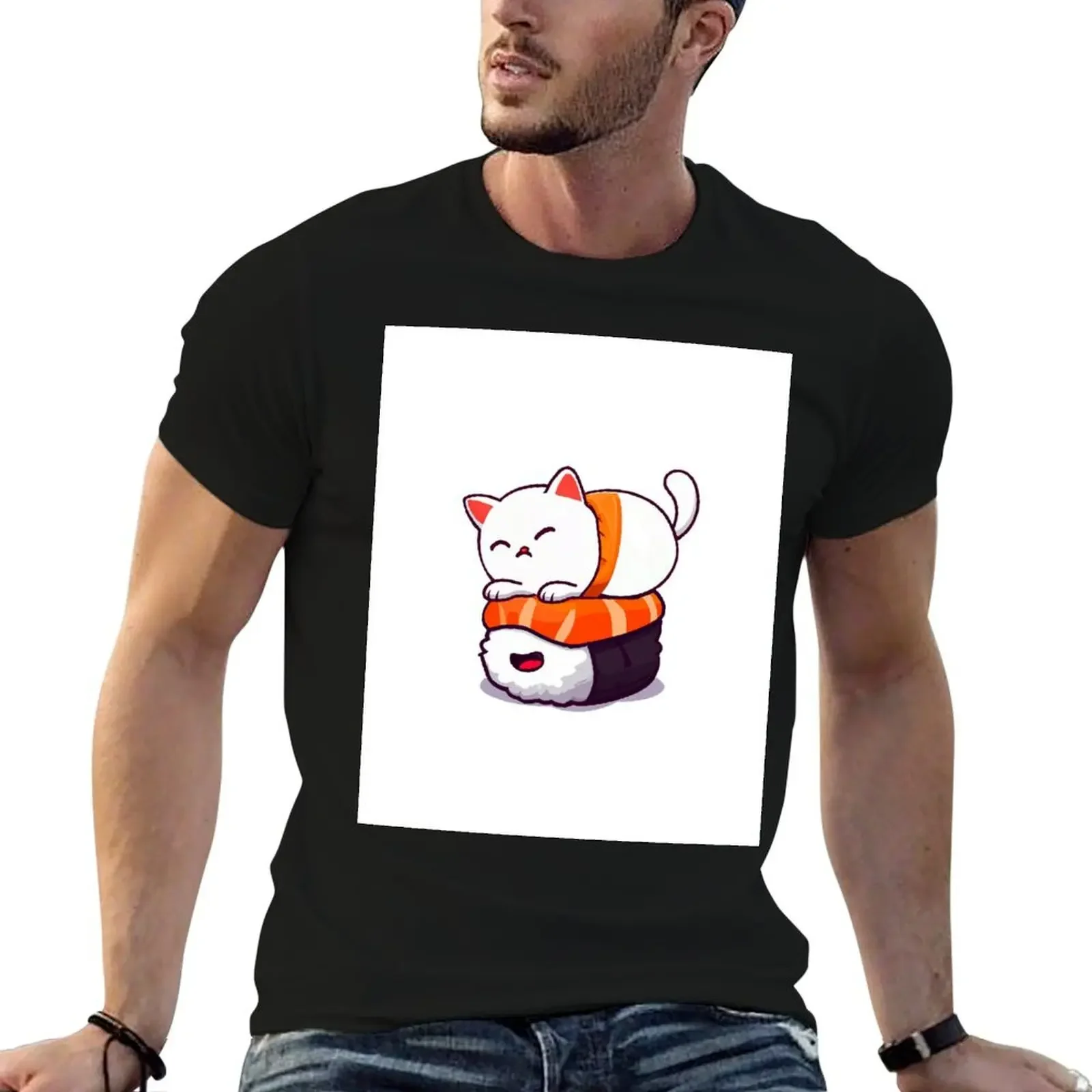 Sushi Cats T-Shirt graphic t shirts boys animal print sublime anime clothes oversized t shirt men