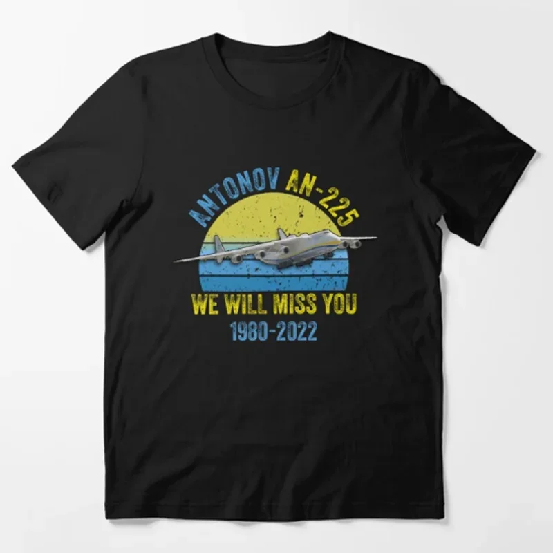 Vintage Ukraine Antonov AN-225 Mriya Cargo Aircraft T Shirt. Short Sleeve 100% Cotton Casual T-shirts Loose Top Size S-3XL