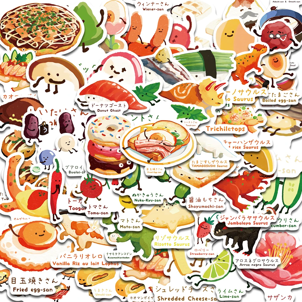 50 Stück japanische Dinosaurier themen orientierte Rezept Dekor Wand kunst Aufkleber Cartoon Aufkleber für Graffiti Laptop Gepäck Telefon Sammelalbum Aufkleber