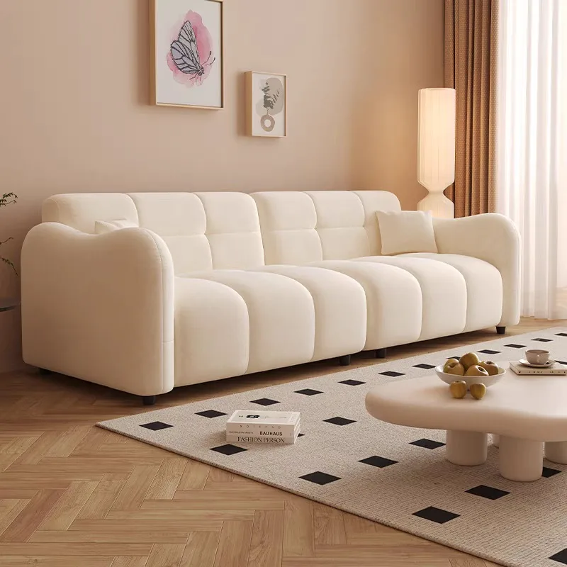 

Relaxing Cream Living Room Sofas Economic Modern Minimalist Lounge Sofa Classic Soft Cinema Double Home Furniture Accessories