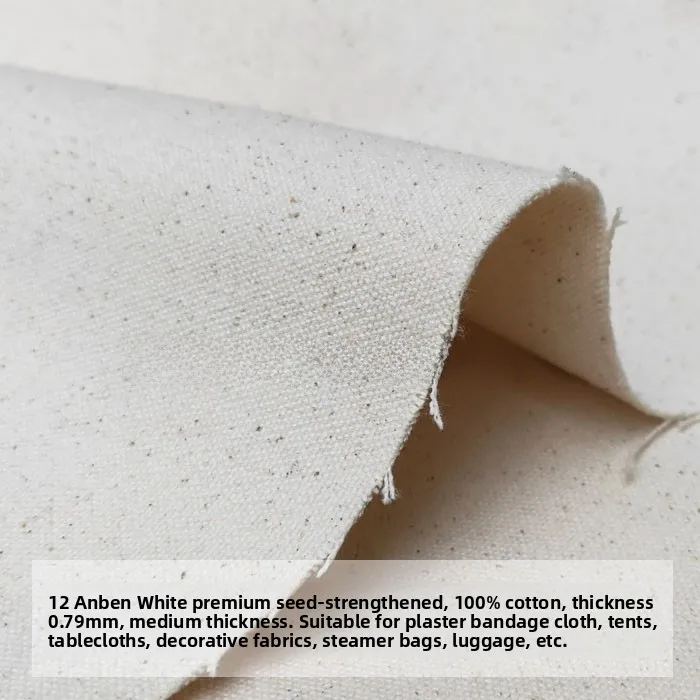 

High Quality Canvas Fabric Meter DIY Bag Making White Seed Paste Cloth Handmade Chinese Style Pure Color Sponge Pad Material