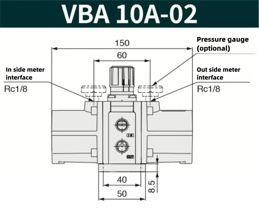 Électrovanne VBA Series Pneumatic Air Booster Valve Gas Pressure Amplifier VBA10A-02 VBA10A-02GN Gaz et carburant — détail 2