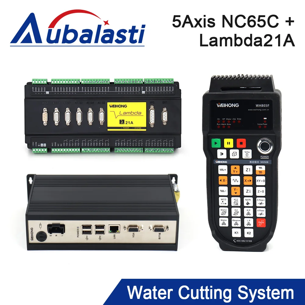 WeiHong 5Axis CNC Water Cutting Control System Lambda21A+NC65C+Wireless Handwheel WHB05P for CNC High Pressure Waterjet Cutter