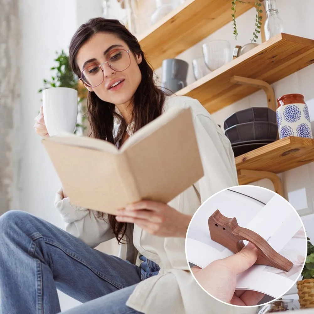 1-4 قطعة خشبية الحيوانات الأليفة القط القراءة المرجعية يد واحدة القراءة الإبهام كتاب دعم كتاب صفحة حامل المتحمسين القراءة بسرعة أدوات المساعدة