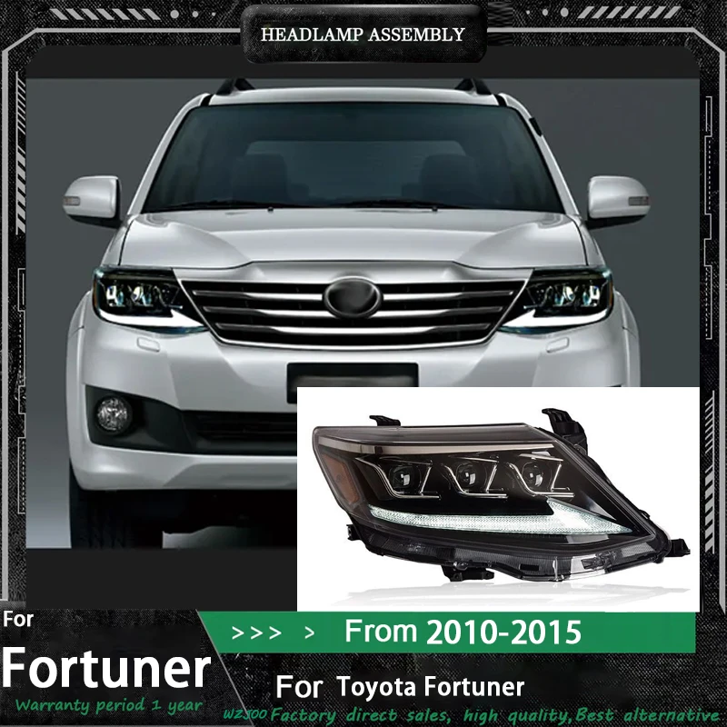 

Car Styling Head Lamp for Toyota Fortuner 2008-2015 LED headlight LED DRL projector lens dynamic LED turn signal Auto Accessorie
